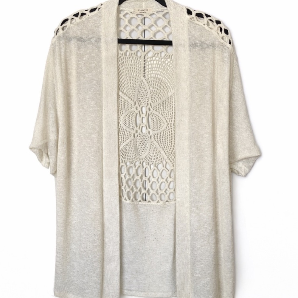 Fiancee Cream Crochet Women Swim Coverup